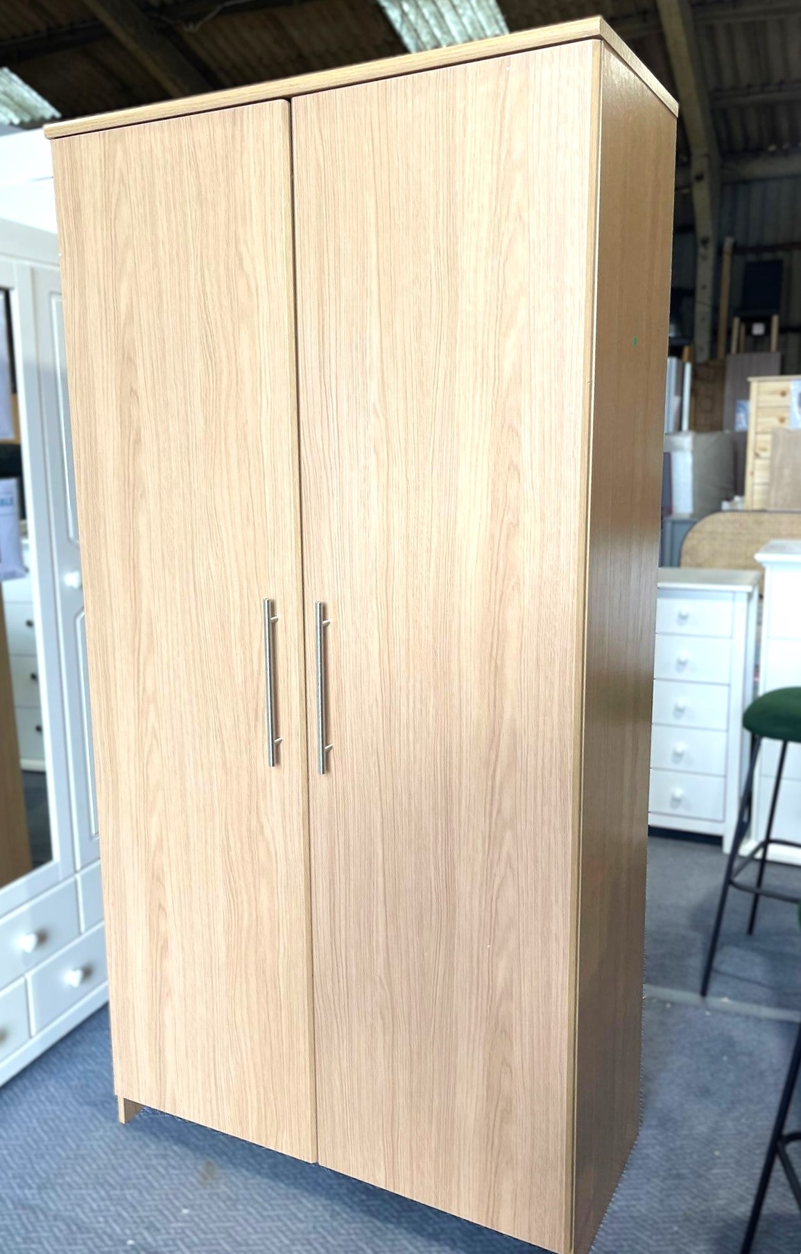Assembled Normandy 2 Door Wardrobe - Oak Effect